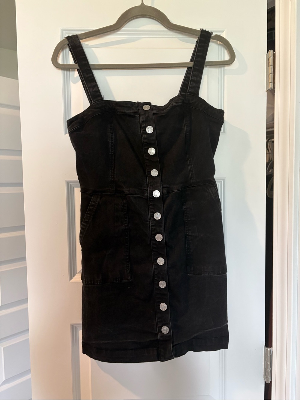 Garage Black Button-Front Mini Dress